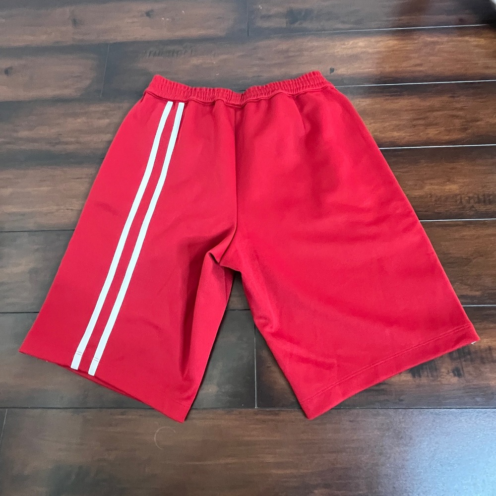 $345 Helmut Lang Track Shorts‎ Men's Small Red White Side Stripe Snap Button - Picture 3 of 13
